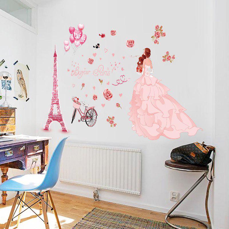 [Wall sticker] Eiffel Tower wedding girl wall stickers living room girls bedroom couple house Interi