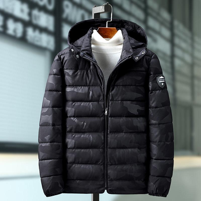 Plus Size Parkas Thicken Winter Warm Jacket and Coats Men Camouflage Hooded Down Jackets Oversized Casual Loose Outwear Men's Large Clothes