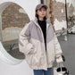 Winter Color Matching Cotton Clothes Oversize Women's Trendy Bread Clothes Korean Style Loose Ins Hong Kong Style Jacket Students