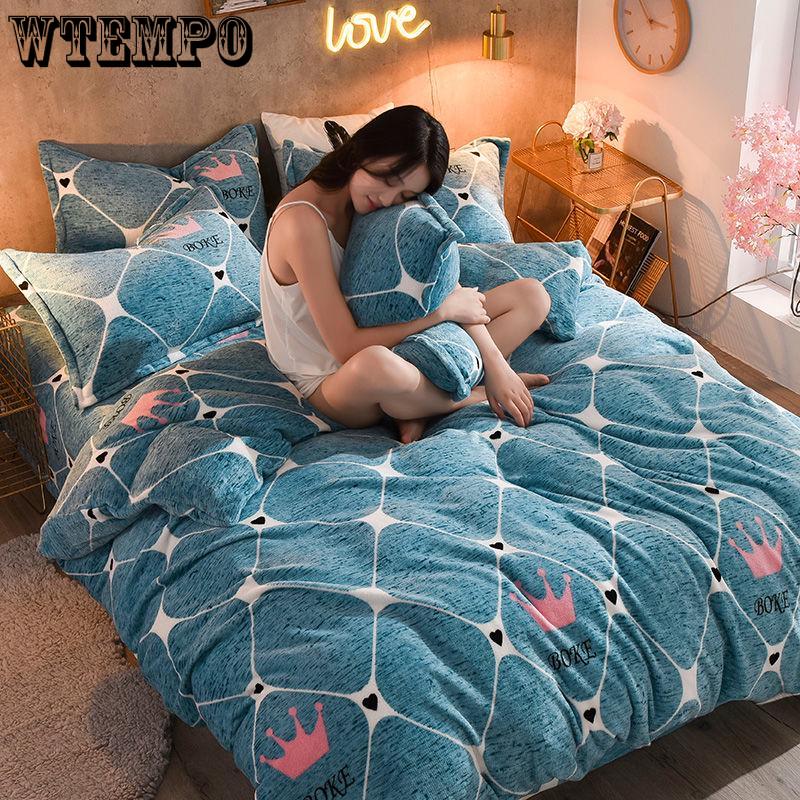 Bedding Soft Winter Thickening Four Pieces of Warm Velvet Flannel Four-piece Bedding Set