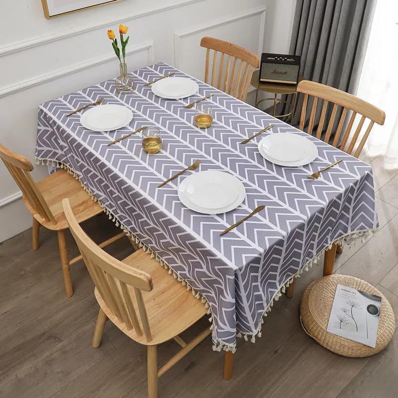 Household Plaid Tablecloth Pastoral Style Rectangular Tablecloth Round Table Cloth