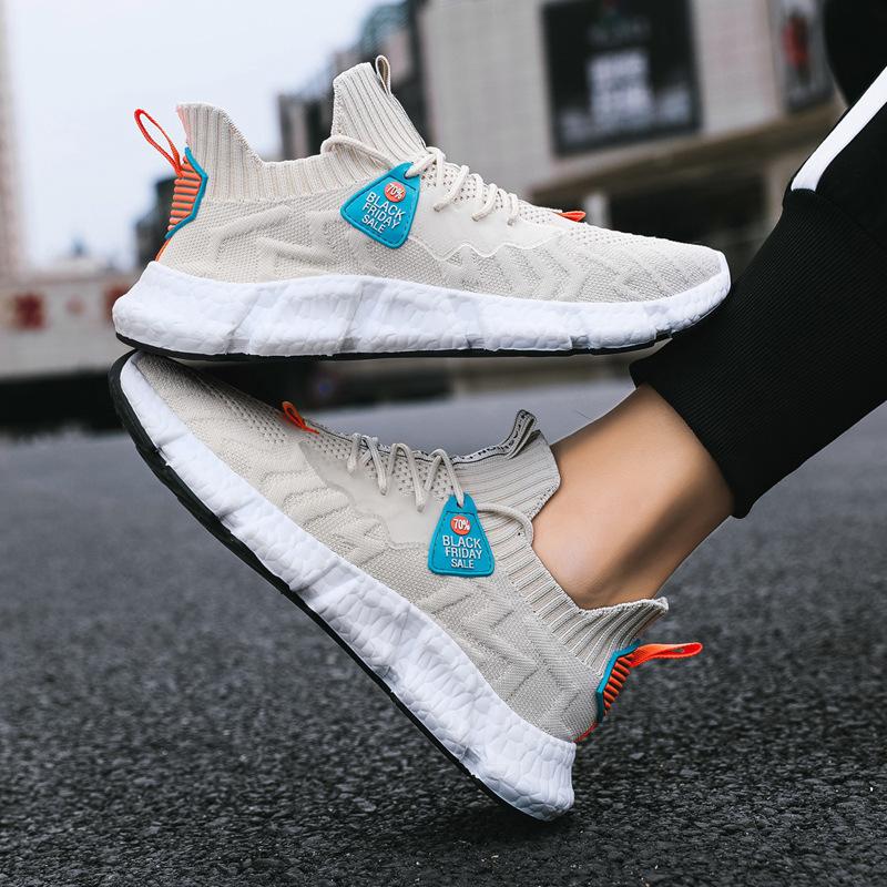 Men Sneakers Lightweight Fashion Casual Shoes Men Slip on Walking Socks Shoes Trainers Mesh Flat Homme Big Size