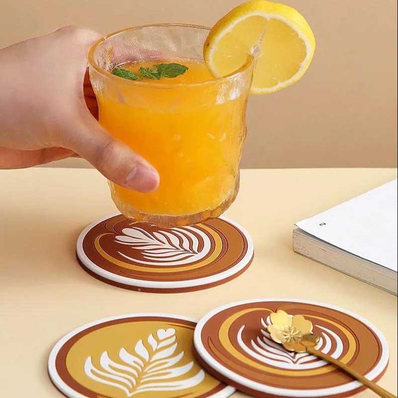 4 Packs of Nordic Coffee Pad Creative Insulation Pad Coaster Restaurant Simple Thickened Coaster