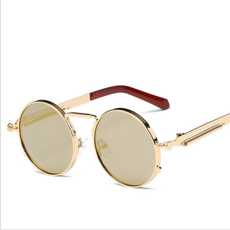 WTEMPO High Quality Metal Frame Round Sun Glasses For Men Women Fashion UV400 Clear Lens Mens Sungla
