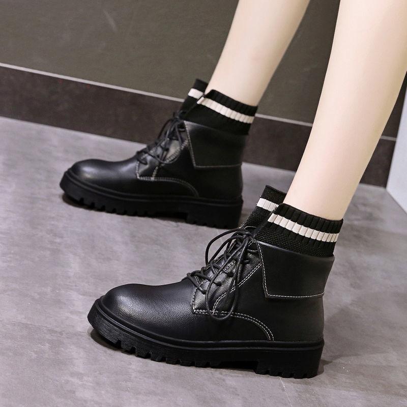 High-top Retro Women's Martin Boots Autumn and Winter All-match Flat Ankle Boots Student Snowfield Leather Boots