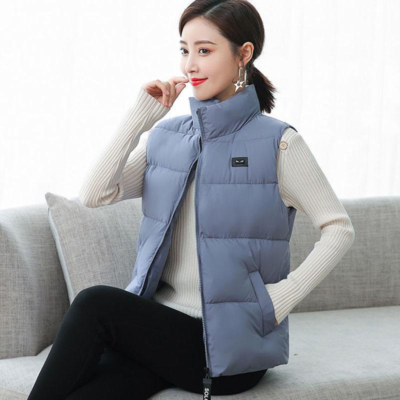 Cotton Vest Autumn and Winter Women's Short Jacket Korean Fashion Slim Fit All-match Women's Cotton Vest Jacket Outer Wear Small Vest