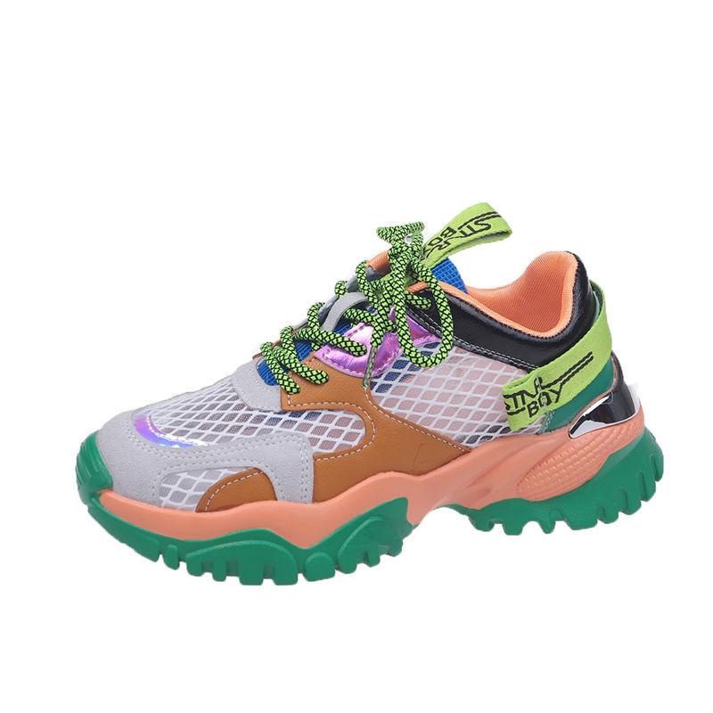 Women's Shoes Summer Mesh Breathable Casual All-match Color Sports Shoes Women's Light Running Shoes