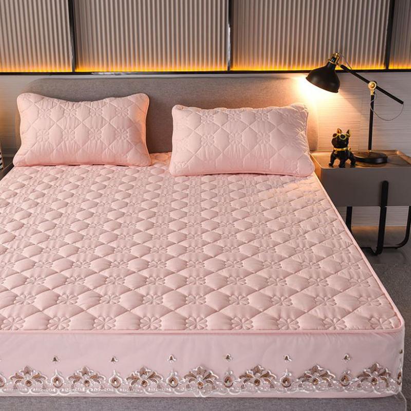 Cotton Mattress Cover One-piece Lace Bedspread Soft Quilted Skin-friendly Simmons Mattress Protector