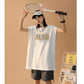 Sports Vest Female Summer Wear All-match Thin American Basketball T-shirt Japanese Broadband Cut-sleeve Top Casual Fitness Jogging Sleeveless T-shirt