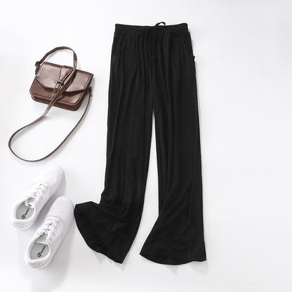 Spring Autumn Casual Loose Pants Women Thin Breathable Flared Trousers Lady Straight Pants