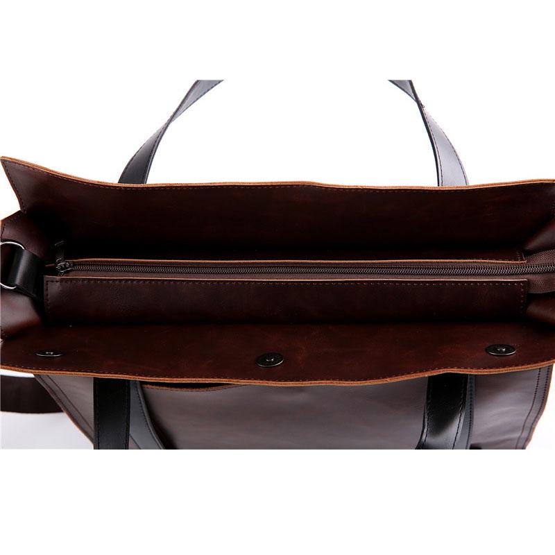 Leather Handbag for Men and Women Multifunctional Shoulder Bag Travel Crossbody Bag Large Tote Bag