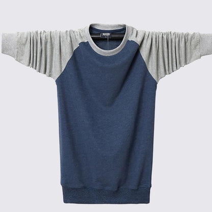 Autumn Men's Cotton Round Neck Plus Fat Plus Size Sweater Loose Long-sleeved Sweatershirts For Fat Guy