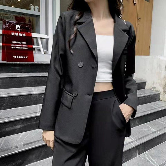 Women's Autumn Suit Jacket High-end Design Sense Ins Style Korean Version All-match Blazer Outwear for Ladies Solid Color Blazer