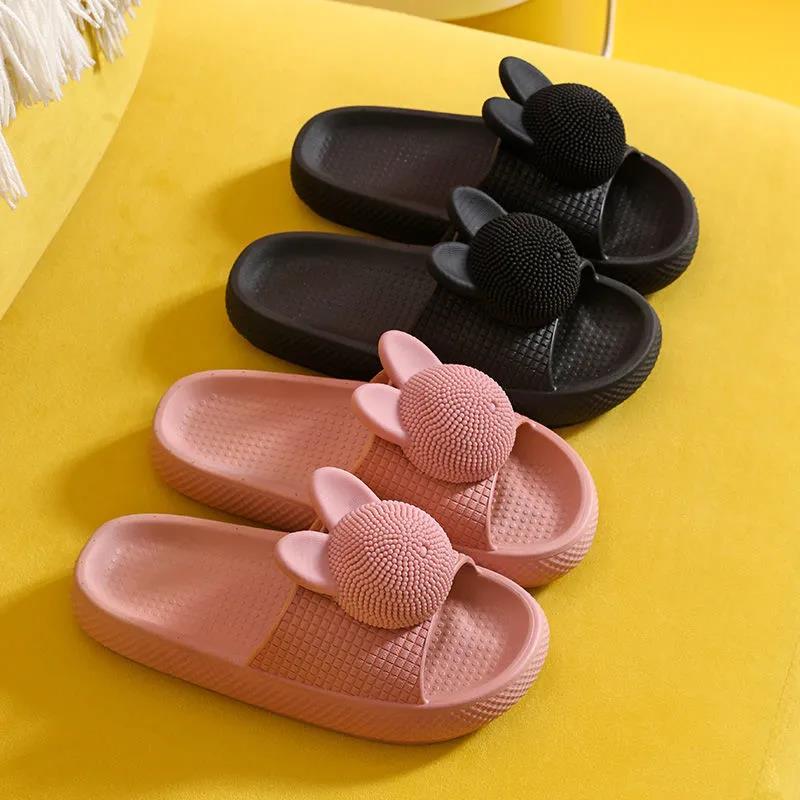 Silent Soft-soled Slippers Homely Cute  Thick-soled Flat Shoes Fashionable and Casual Non-slip Regardless of Season