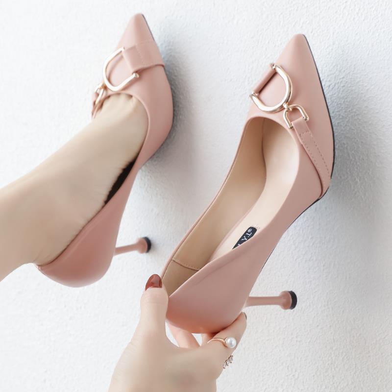 Soft Leather High-heeled Shoes Female Students Stiletto Spring  Autumn Fashion All-match 5cm Single Shoes Women