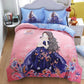 Cartoon Children's Big Version of The Flower Skin Four-piece Set Thick Grinding Princess Windbedding