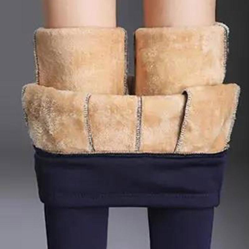 Winter Gold Velvet Leggings for Women Wearing High Waist and Slimming Solid Color Plus Velvet Thickening Tight Feet To Keep Warm