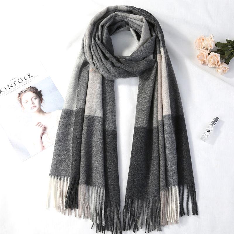 Scarf Winter Women Shawls and Wraps Thick Pure Cashmere Capes Echarpe Warm Scarves for Women