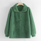 Autumn/winter Imitation Mink Cashmere Mother Wear Knitted Cardigan Jacket Women Korean Style Loose Cropped Top Women