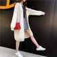 Spring and Autumn Casual Cardigan Lazy Wind Mid-length Knitted Coat Loose Long-sleeved Sweater