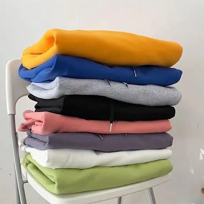 Hooded Sweater Men's Hooded Loose Wild Autumn and Winter Pullover Sweater Hong Kong Style Solid Color Plus Velvet Thick Knitwear Hoodie Sweatshirts