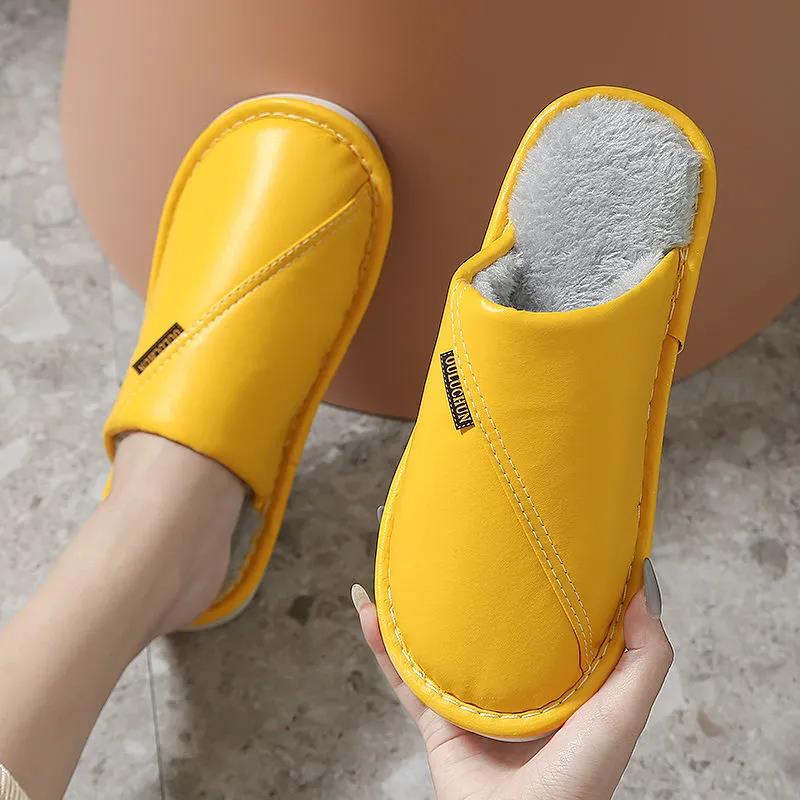 Autumn and Winter Pure Cotton Slippers Indoor Non-slip Soft-soled Shoes Warm Simple Plush Cotton Shoes