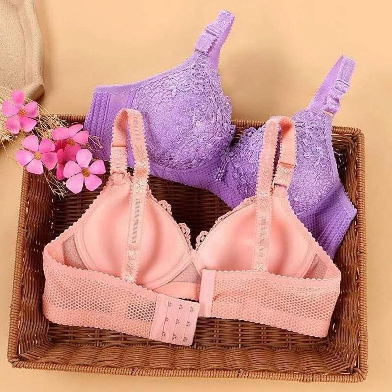 Thin Sexy Beautiful Back Breathable Lace Without Steel Rings Gathering Adjustable Anti-sagging Women's Underwear Bra