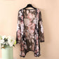 Women's Sun-Dress 1pcs Chiffon Cardigan Flowers Sun Protection Clothing Mid-length Plus Size Loose Outer Thin Coat Beach Air-conditioned Rooms