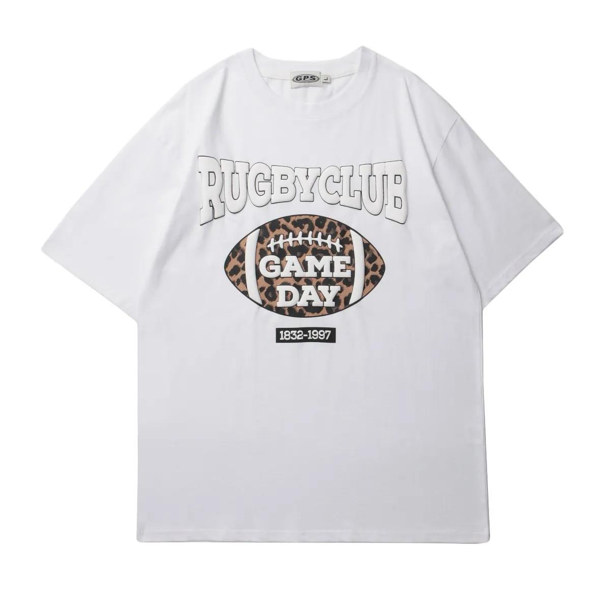 Women Summer Short Sleeve Hip Hop Leopard Print T-shirt Vintage Loose Round Collar Streetwear Cool T-shirt