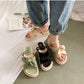 Girls with Skirts Sandals Female Summer Fairy Style Student Platform Roman Flats