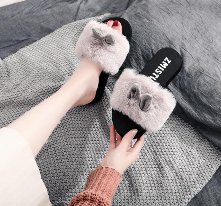 Autumn and Winter Pure Cotton Slippers Indoor Non-slip Soft-soled Shoes Warm Simple Plush Cotton Shoes
