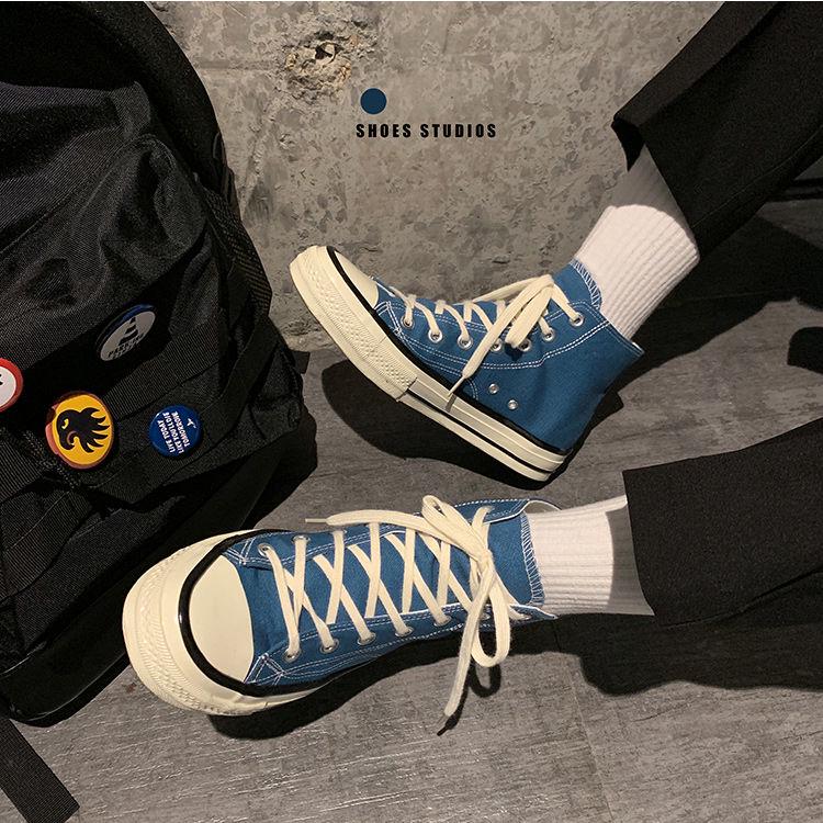 Fashion Men Canvas Shoes Trend Plat Shoes Comfortable Breathable High Quality Thick Bottom Vulcanized Shoes Men