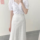 Two-piece Small Fresh Jacket Temperament Sweet Half-length Skirt Suit Female Short-sleeved Shirt + Half-length Skirt Lady Sweet Style Two-piece Suit