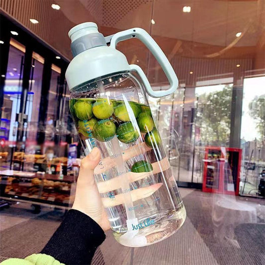 Large-capacity Water Cup Men and Women Portable Outdoor Sports Bottle Anti-fall Straw Cup Oversized 2L with Scale 2000