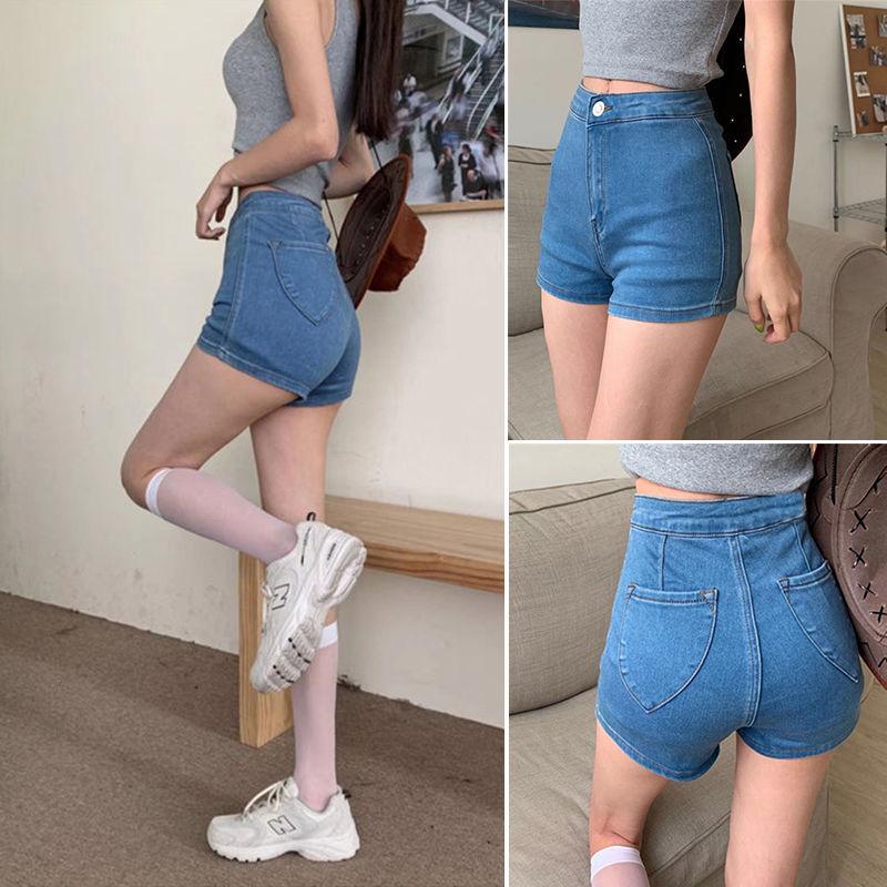 Jeans Shorts Women's High Waist Slim Black Straight Pants Spring and Summer Tight Elastic Pants