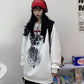 Autumn and Winter Sweater Women Dark Personality Hairless Cat Print