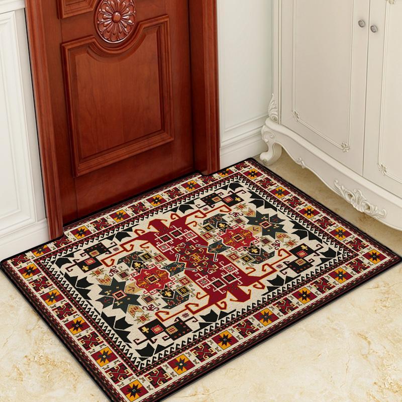 Retro Home Land Pad Door Pad Entrance Home Entoucted Porch Mat Door Foot Pad Water Absorbing Continental Carpet Living Room 60*90cm
