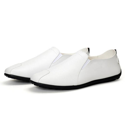 Men's Casual Slip-on Leather Shoes Formal Suit with Black PU Beanie Shoes Comfortable Flat