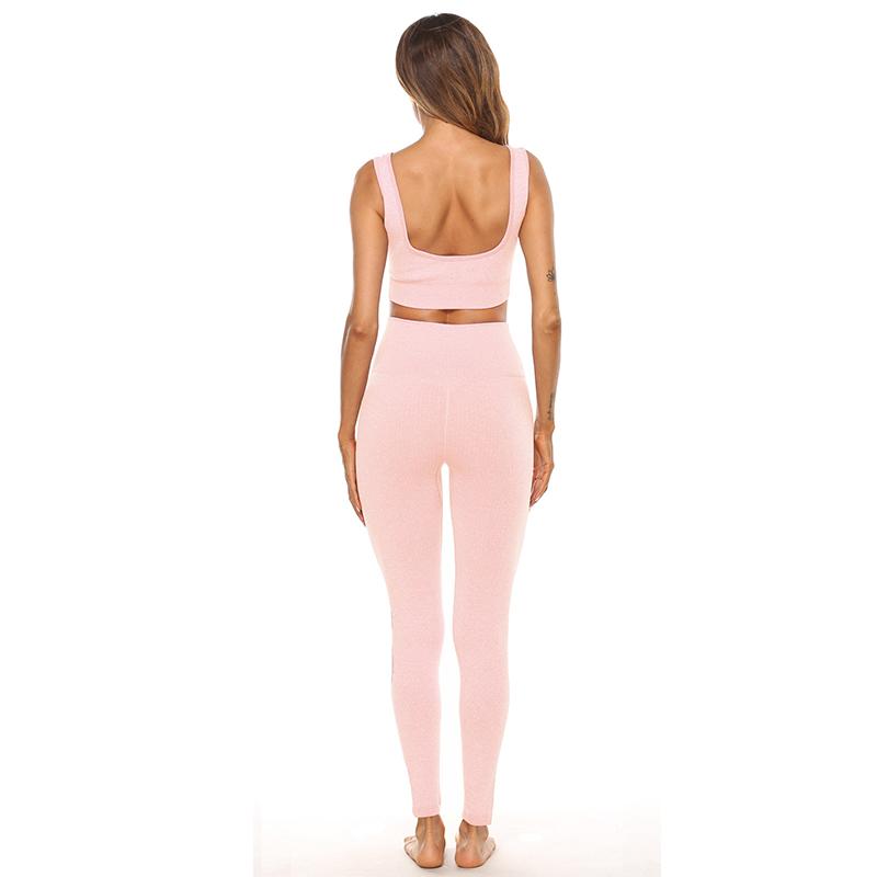 Women's Yoga Clothing Set Seamless Thread U-Shaped Beautiful Back Sports Bra Tight Hip Lift Yoga Pants Set Gym Training Set Sports Suit