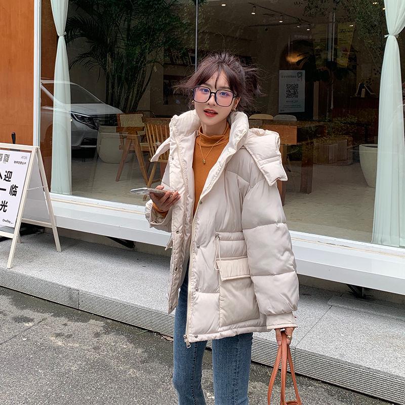 Winter Short Purple Cotton-padded Jacket Women's Loose Down Cotton-padded Jacket Student Bread Jacket