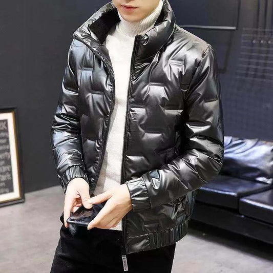 Glossy Lightweight Down Jacket Men's Winter Trend Fashion New White Duck Down Thick Warm Jacket