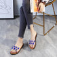 Slippers for Women's Outer Wear Summer Gemstone Decoration Non-slip Soft-soled Sandals Women's Flat Sandals Flat Shoes for Indoor and Outdoor Wear
