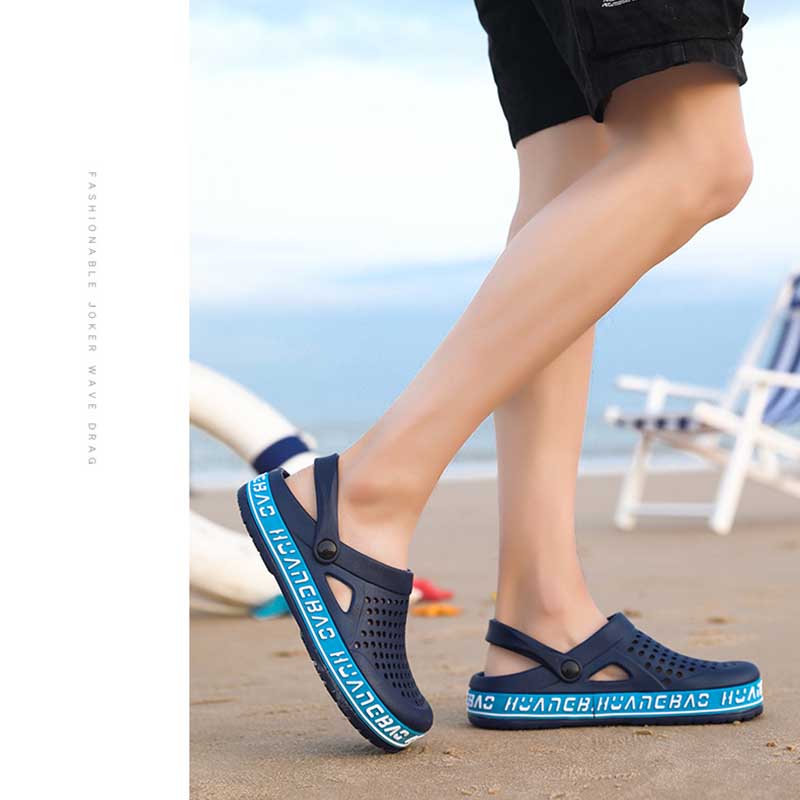Summer Cave Shoes Men's Sandals Beach Shoes Large Size Camouflage Outdoor Two Wear Hollow Slippers Men