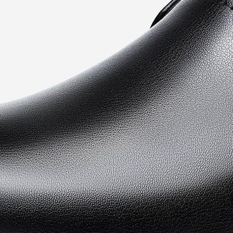 Leather Men's Military Boots Wool Cotton Shoes Thickened Warm Snow Boots Lace-up Tooling Boots Winter Short-tube Martin Boots