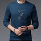 Autumn and Winter Plus Velvet Padded Long-sleeved Sweater Men's Long-sleeved T-shirt Men's Printed Shirt Bottoming Shirt