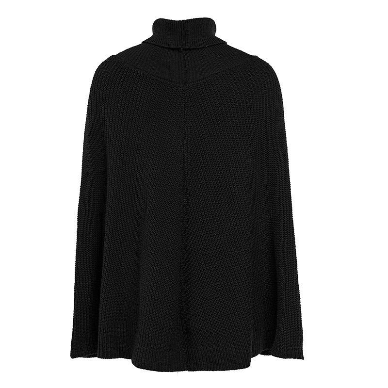 Sweater Women Turtleneck Cape-style Cloak Pullover Knitwear Korean Pure Color Loose Top Trendy Sweater Autumn and Winter Jumper