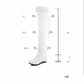Inner Height Over The Knee Boots Women's Autumn and Winter Snow Boots White Elasticity Was Thin High Boots Wedge Heel Large Size Leather Boots