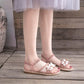 35-43 Large Size Fairy Shoes Flat-bottomed Gentle Flower Sandals Fashion Set Toe Slip-toe Beach Shoes