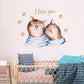 Nordic style home wall stickers couple hand-painted cat self-adhesive paper children room porch