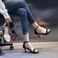 Plus Size 34-40 Women Shiny Slippers Outdoor Bohemian Beach High Heels Wear-resistant Non-slip Office Lady Word Deduction Sandals